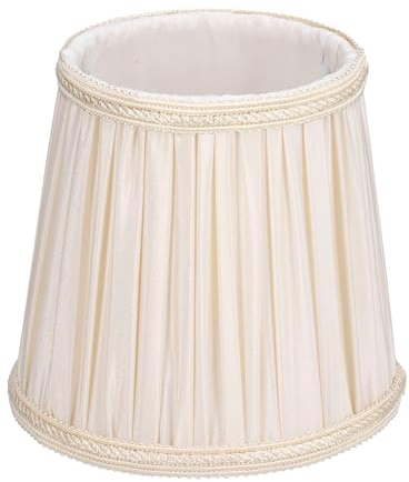 Pantalla de Lámpara Plisada, Pantalla Retro con Clip Pantalla de Lámpara de Araña Pantalla de Lámpara de Pie Pantalla Cónica Plisada para Salón Dormitorio 6.1x5.5x4.5inches(Crema)