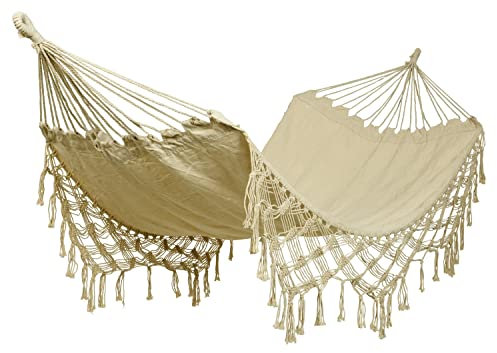 Nicht Zutreffend Hängematte - Beige - Baumwolle - Polyester - 290 x 100 cm