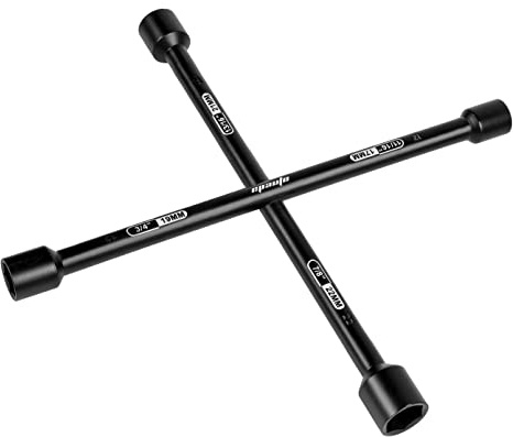 EPAuto 14 Heavy Duty Universal Lug Wrench, 4-Way Cross Wrench, Black