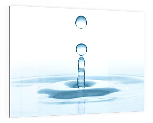 DEQORI Glas-Magnettafel | 120x90 cm groß | Motiv Fallende Wassertropfen | Memo-Board aus Glas | Magnetboard inkl. Magnete, Stift & Tuch für Küche & Büro | Tafel magnetisch & beschreibbar