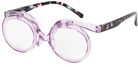 Aisi Women Makeup Reading Glasses Cosmetic Readers Flip Up Two Lens Magnifying Eyeglasses