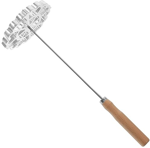 LALAFINA Rosace suédoise en fer - Moule à gaufres - Impression de gâteau - Moule à pâtisserie - Cuillère à frire anti-adhésive - Passoire en maille - Ustensile de cuisine (12 cm)