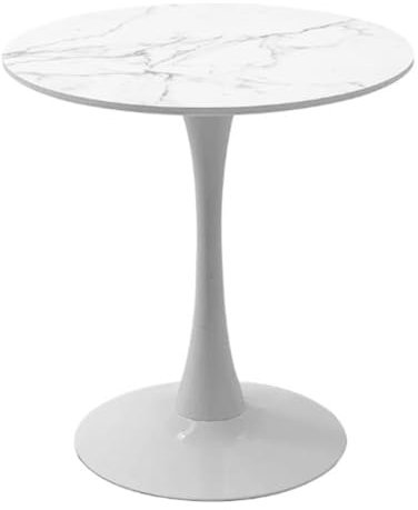 JHAISMAO Modern Rund Esstisch 70/80cm MDF Farbige Platte Kleine Küche Esszimmer Mitte des Jahrhunderts Möbel Tulpe Sockel Für 2 Bis 4 Personen(Size:60cm,Color:Weiß)