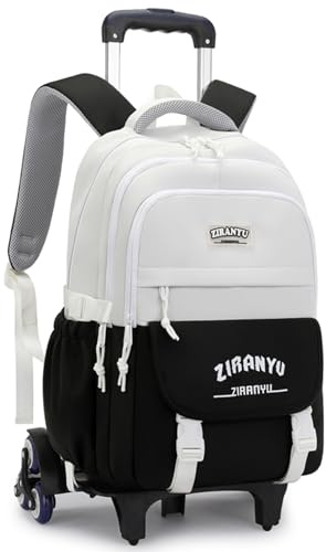 Mfikaryi Rolling Backpack,Backpack with Wheels for Boys,Capacity Wheeled Bookbag for School,Roller Backpack