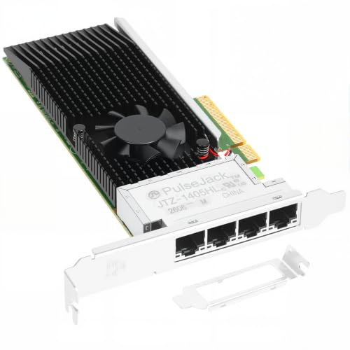 Vogzone Adaptador de red convergente Intel 10Gb PCI Express* v3.0. 8GT/s x8 Ethernet, 10 Gigabit Ethernet Server NIC 4X RJ45 Puertos Intel XL710BM1 Chip LAN Card, comparado con Intel X710-T4
