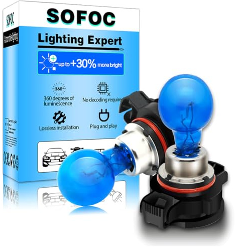 SOFOC PSY24W Bombilla 12V Luz Diurna Blanca Luz de Cruce Luz de Estacionamiento Reemplazo Bombilla Halógena 24W 2Piezas