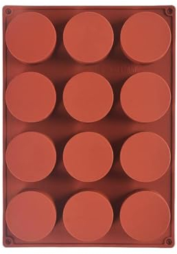 Selecto Bake Stampo cilindrico in silicone, 12 stampi cilindrici rotondi per cake pop, sapone, cioccolato, biscotti, bombe da bagno, cheesecake, mini torta al cioccolato