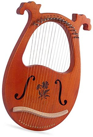 16 19 Saiten Holz Mahagoni Lyra Harfe Musikinstrument mit Stimmwerkzeug Lyra Harfe für Anfänger
