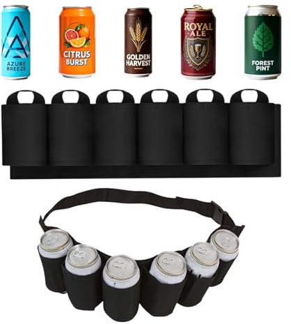 ZHYAUN Ceinture Buveur Portable pour Bière - Support 6 Canettes pour Camping et Randonnée