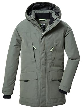 Killtec Niños Parka funcional/parka impermeable con capucha KOW 378 BYS PRK, moos, 140, 42171-000