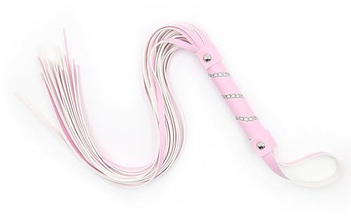 Tplkxurib Quaste Peitsche Leder Paddel Erotik Flogger Erwachsene Peitsche Gerte Reitgerte Bondage Flogger Klassische Spanking Sex Spielen SM Rolle Spielen BDSM Kit für Paare Rollenspiel,Rosa,72cm