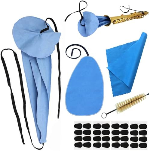 Alto/Tenor/Soprano Saxophone Cleaning Swab Kit, Microfiber Sax Cloth for Alto Tenor Clarinet Flute Woodwind Strument, Clarinet Flute Trumpet Cleaning Kit, Mouthpiece Brush