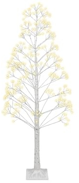 Beliani Outdoor Weihnachtsbaum mit LED Lichtern Zweige 180 cm weiß Balni