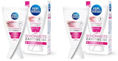 Perlweiss Schönheits - Spazzolino da denti con polvere di perle contro lo scolorimento, delicato e rinforza lo smalto dei denti, 50 ml (Confezione da 2)