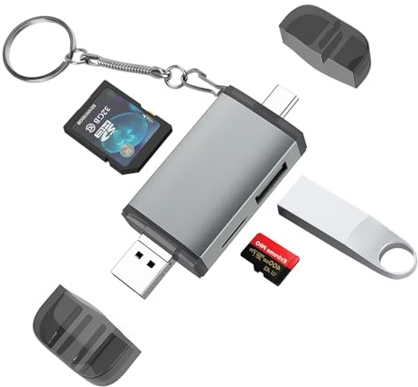 USB C SD Card Reader - 3 in 1 Micro SD Card Adapter Type C Reader with 3 Connectors Memory Card OTG SD Adapter for SD/Micro SD/SDHC/TF/MMC, Compatible with Smart Phone/Pad with OTG Function