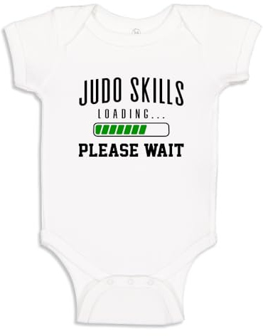 The Shirt Den Judo Skills Loading Baby Bodysuit One Piece NB White