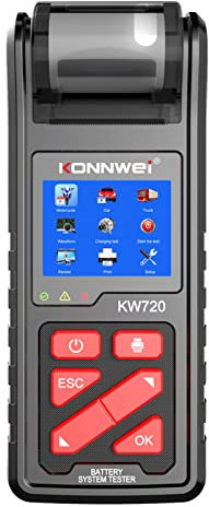 Brilluxa Car Battery Tester, Automotive Battery Analyzer, Integrated Printer Battery Checker, 6V 12V 24V Load Tester, Cranking Charging System Diagnostic Tool