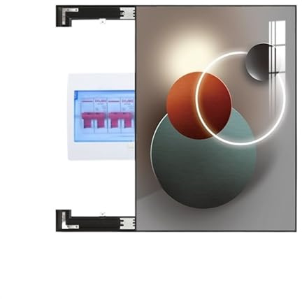 STHOYN Tapa Contador Luz De Arte Moderno Cubre Interruptor De Alimentación Interior Cuadro para Tapar Cuadro Electrico De Bloqueo Cubre Contadores De Luz Decorativa(M,Black Box Right push-18)