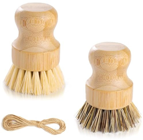 Dish Brush Replacement Heads,Replacement Brush Heads for Eco Dish Brush,Reusable Replacement Dish Brushes Heads Wooden Cleaning Set for Washing Up Plates,Stove Tops,Kitchen Dishes (2)