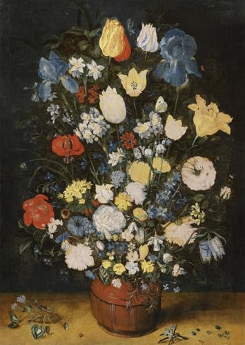 PMEFGJDPE Berühmte Gemälde Dekorative Bilder Graffiti Wandbild Stillleben mit schwertlilien rosen cardamine cyclamen hyazinthen von jan the elder brueghel für Wanddekoration 60x90cm