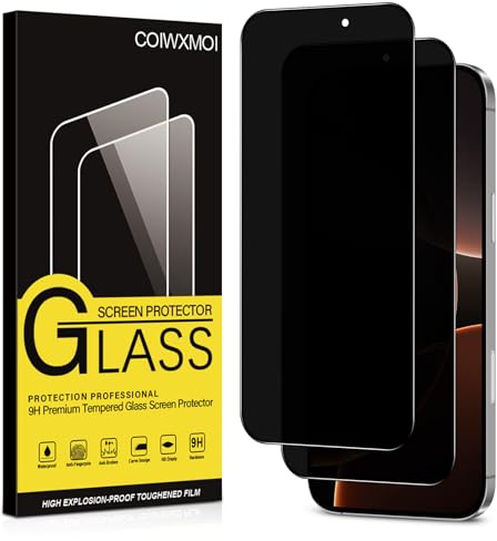 Coiwxmoi Privacy Pellicola Protettiva per iPhone 16 Pro 2 Pezzi Vetro Temperato Anti-spia Durezza 9H Senza Bolle Anti-Graffio Ultra Resistente Anti-Spy Anti-Impronta Protezione Schermo
