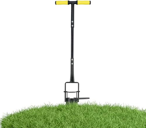 Fioriera per bulbi, strumento trapiantatore con manico lungo, scavatore ergonomico in acciaio portatile per giardinaggio, piantagione di piantine, cura del prato, allentamento del suolo, uso esterno