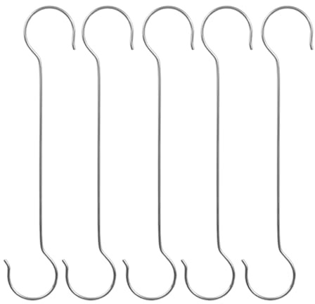 KIXZSAZ 5 Stück/Set breite Anwendung, S förmige Haken, robust und langlebig, Edelstahl, Edelstahl, Metallhaken, multifunktional, 40 cm S Haken
