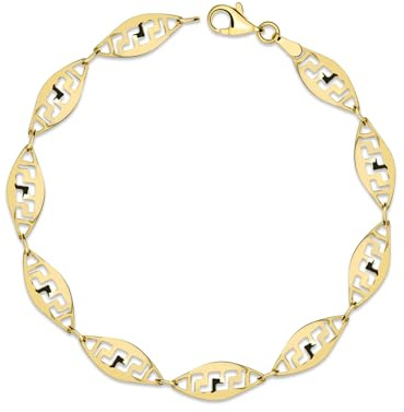 LAMUR Goldarmband 375 Klassisch – Elegantes Damen Armband aus 9K Gelbgold – Zeitloses Schmuckarmband mit feinem Design – Edles Geschenk für Frauen zu Geburtstag