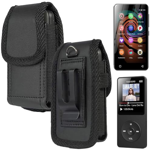 Ranyi MP3 MP4 Music Player Vertical Holster with Belt Carrying Case -Black | Holster Carrying Case with Belt for Innioasis Y1 Y2 G1 G3 G5 / AGPTEK M3 A02 A02PL / Globluum SU9 SU7 SU5 MP3 Music Player