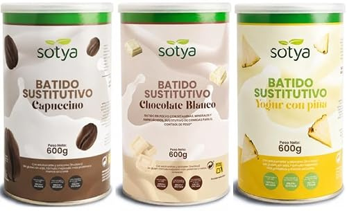 Batido Saciante Pack 3 Sabores Capuchino, Chocolate Blanco, Yogur con Piña