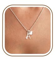 Avotto Initial Heart Necklace for Women 925 Silver Necklace for Women Ladies Necklace Birthday Gifts for Women Jewellry Necklaces