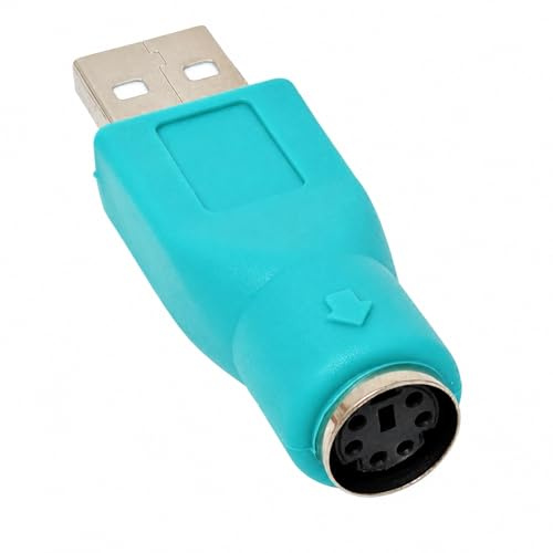 DRUT Adattatore da USB A maschio a mini DIN 6 femmina, convertitore PS/2 per strumenti musicali, tastiera, mouse e connessioni periferiche legacy