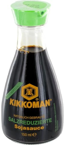 Kikkoman Salsa di Soia a Basso Contenuto di Sale, 150 ml | Fermentazione naturale, 43% meno sale – ideale per sushi, marinature e cucina asiatica
