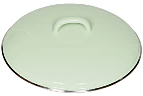 Riess, 0100-006, Deckel mit Chromrand Ø 22cm, BUNT PASTELL, Emaille, Made in Österreich, LBH: 22,5x22,5x6,0cm, 0,446kg, Deckel, Induktionskocher kompatibel, Gasherd geeignet, Elektroherd geeignet