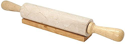EVCO International 74222 - Mattarello in marmo champagne con culla in legno, colore: Champagne