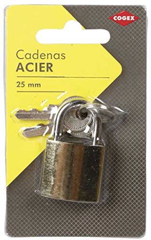 Cogex 80007 – Candado acero 25 mm, Dore