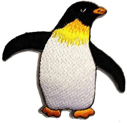 Catch the Patch Pinguin Kinder Tier Happy Feet Aufnäher zum Aufbügeln 7,8 x 7,2 cm Bügelbild für Kinder Mädchen mit Lieblingsvogel Federtier, Bügelpatch Patches Bügelflicken