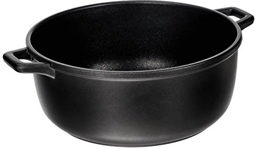 ANTIK ARS Home Grand Chef Casseruola Antiaderente con 2 Manici, Alluminio Pressofuso, Nero, 28 cm