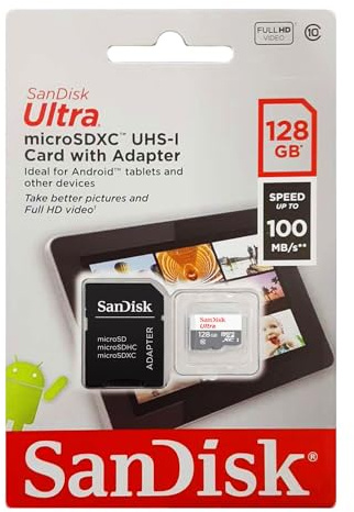 SanDisk Ultra Android microSDXC 128GB bis zu 80 MB/Sek Class 10 Speicherkarte + SD-Adapter