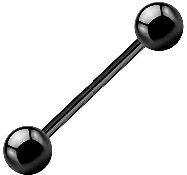 Treuheld® | 1,6 mm Piercing STAB - SCHWARZ - 11 Größen & Längen - Kugeln zum Schrauben - Barbell Chirurgenstahl 316L Edel-Stahl, Helix Industrial Brust Nippel Intim TRAGUS Ohr Zungen-Piercing Schmuck