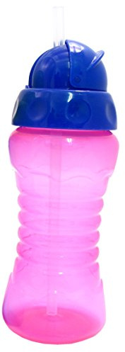 Griptight - Flexi Soft Silicone Straw Sipper Flip Top Bottle Cup (Pink/Purple)