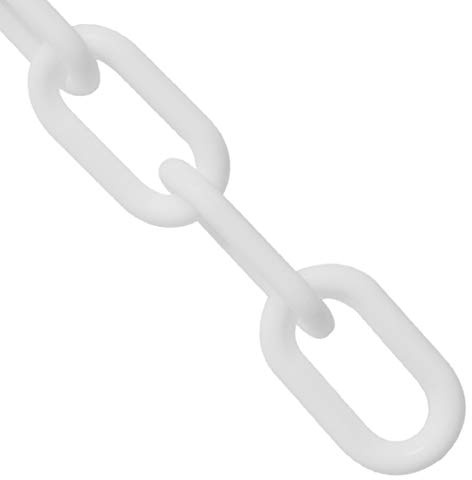 Mr. Chain Heavy Duty Plastic Barrier Chain, White, 2-Inch Link Diameter, 50-Foot Length (51001-50)
