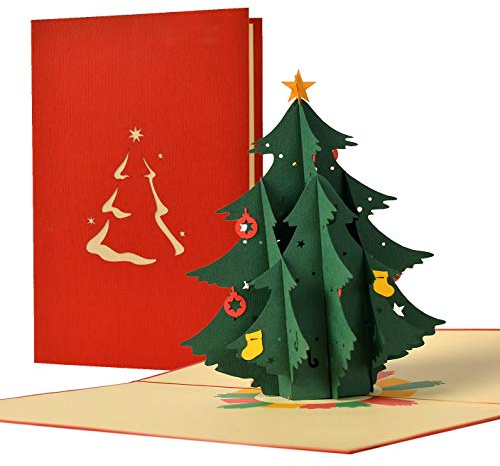 Weihnachtskarte 3D Pop Up mit Umschlag; weihnachtliche Grußkarte, edel und elegant für Geld oder Geldgeschenk, für Firmen und Unternehmen geeignet I W30
