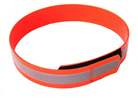 MJH 25mm BioThane Signal Reflex Halsung mit Klettverschluss vernäht orange (42-46cm)