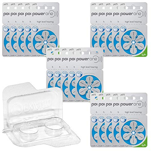 Varta Power One 24607-60 batterie per apparecchi acustici, 10 x 6 blister PR41, con custodia per 2 batterie per apparecchi acustici (10, 13, 312, 675), per 2 pile a bottone fino a 12 x 6 mm (Ø x H)