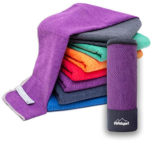 Mikrofaser Handtuch Set - für Sauna, Fitness, Sport I Strandtuch, Sporthandtuch I Lila_Brush L: 140x70