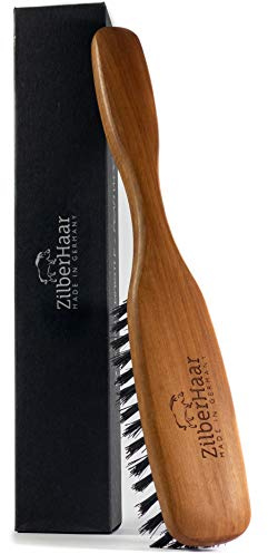 ZilberHaar Long Hair Brush - Soft Boar Bristles - Exfoliating and Conditioning for Men's Beards & Skin - Compatible with Beard Balms and Oils