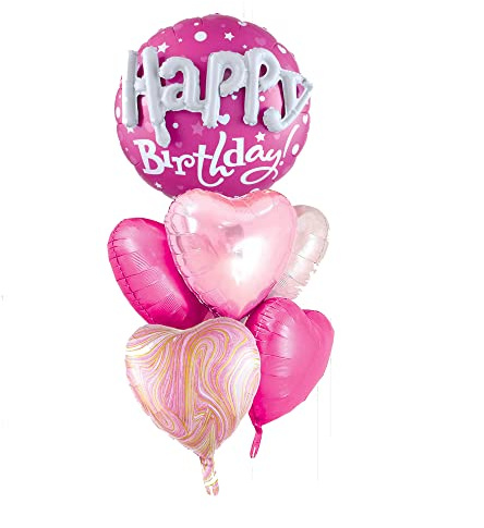 36inch Hot Pink Happy Birthday Foil Balloons Decorations for Birthday Party Decorations Princess Girl Birthday