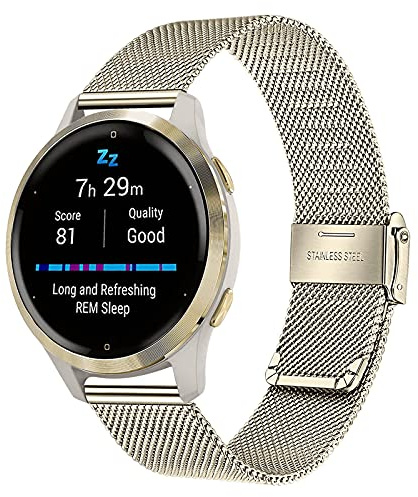TRUMiRR Ersatz für Garmin Venu 4 41mm/Venu 3S/Venu 2S 40mm/Vivoactive 4S/Vivomove 3S Damen Armband, 18mm Metall Masche Edelstahl Uhrenarmband Ersatzband für Withings Steel HR 36mm