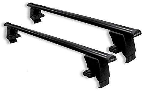 Barre portatutto FARAD BS + IRON2 compatibili con BMW SERIE 5 E60 (4 porte) dal 2004 al 2010, portapacchi in acciaio per auto senza railing sul tetto